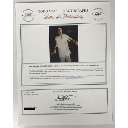 Christopher Lee (d. 2015) Signed Autographed "James Bond 007" Glossy 8x10 Photo