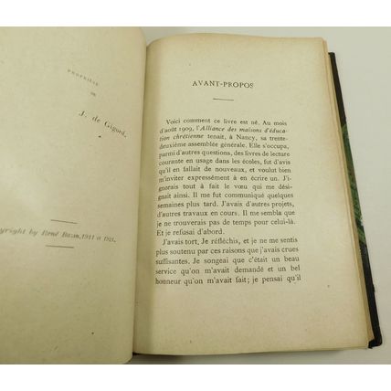 Antique Signed Rene Bazin Leather French Text Book La Douce France 1924 Illustd