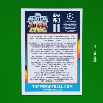 Match Attax Champions League 17/18 Pro 11 Code Terence Kongolo AS Monaco P14