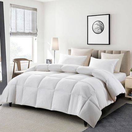 Serta Goose Feather down Fiber Cotton Comforter King Size - 100% Cotton Duvet In