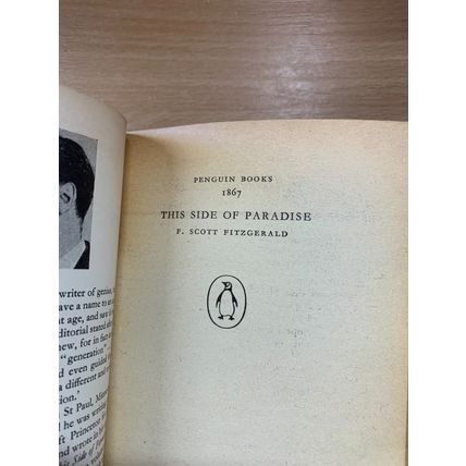 1963 F SCOTT FITZGERALD "THIS SIDE OF PARADISE" PENGUIN #1867 PB BOOK (P2)