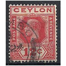 Ceylon 1925 SG347 12c Rose-Scarlet Fine Used. .