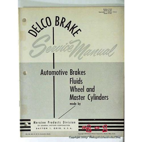 DELCO 1949 brakes fluids wheel master cylinder Service Manual