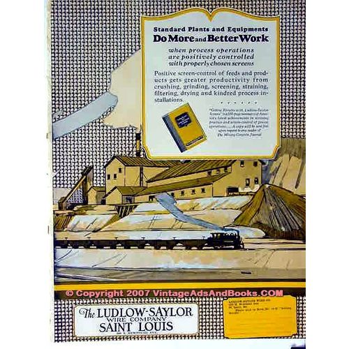 LUDLOW-SAYLOR WIRE COMPANY 1928 better work mine equipment vintage ad