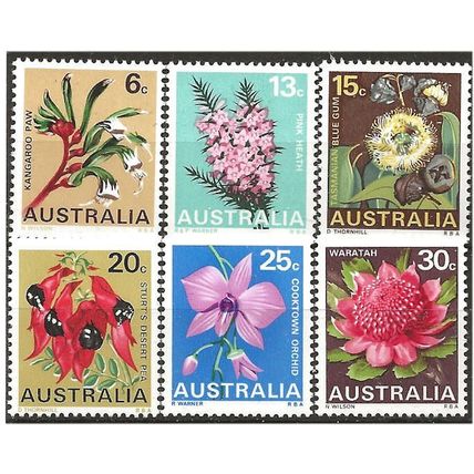 Australia 1968-71 State Flowers Set SG420-425 Unmounted Mint . .. .