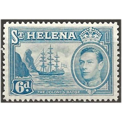 St Helena 1938 SG136 6d Light Blue Mounted Mint . .. .