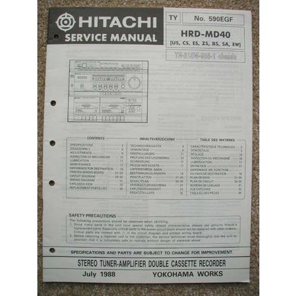 Hitachi HRD-MD40 Service manual