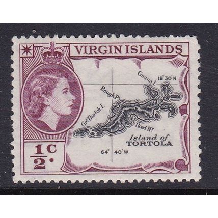 BRITISH VIRGIN ISLANDS BVI 1956-62 QEII ½c VALUE MINT SG149