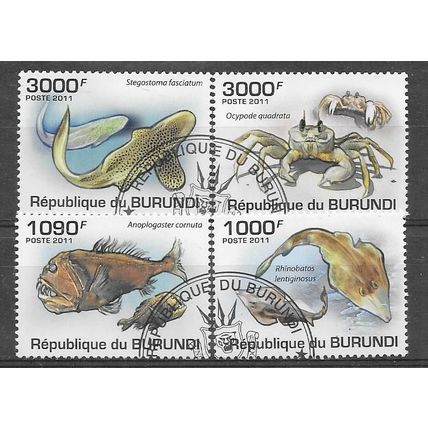Burundi 2011 POISSONS CRABES OBLITERE ( USED )