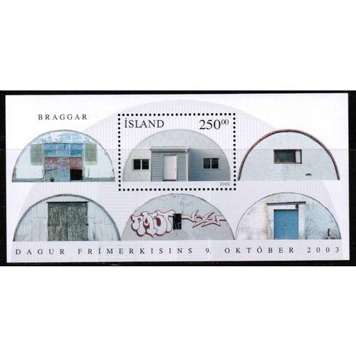 2003 Iceland Sc# 1000 Mint NH - Stamp Day / quonset hut souvenir sheet xxx