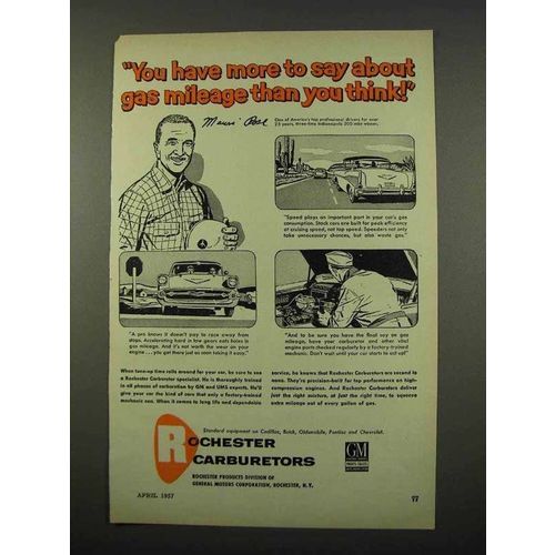 1957 Rochester Carburetors Ad - Mauri Rose