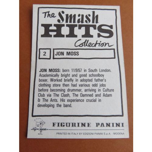 Smash Hits 1984 Panini Sticker No 2 Jon Moss