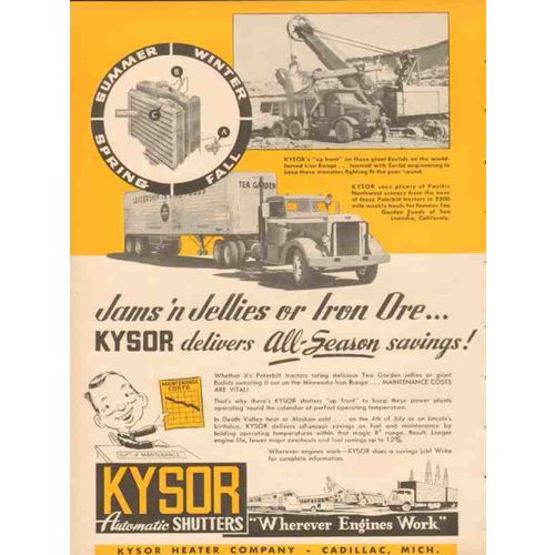 KYSOR HEATER COMPANY 1953 delivers all-season savings vintage ad