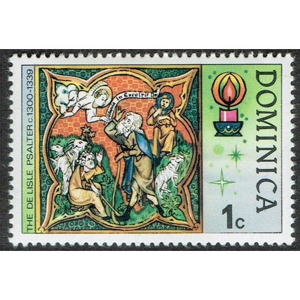 Dominica 1977 Christmas 1c Multicoloured SG584 UM