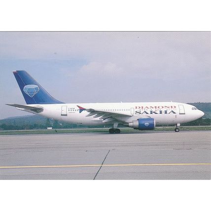 Diamond Sakha Airbus A310 324 ET Civil Aviation Postcard (A18869)