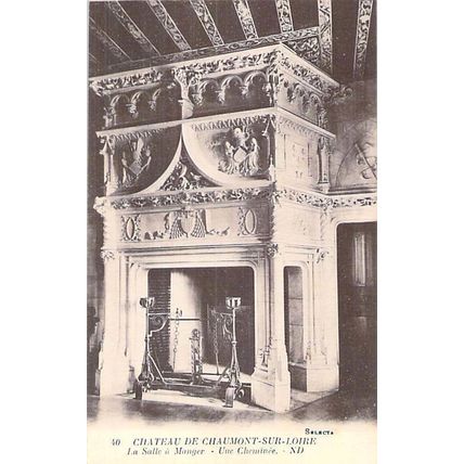 Chaumont Sur Loire Chateau Salle a Manger France Postcard unused VGC