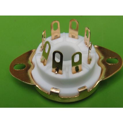 Gold Octal Chassis Mount Ceramic Valve/ Tube Socket Base Vintage Valve Amplifier