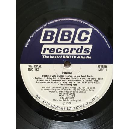 RAGTIME (BBC RECORDS VINYL LP, 1974)