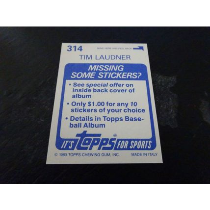 1983 Topps Stickers # 314 Tim Laudner Very Good-Excellent (4) Minnesota Twins