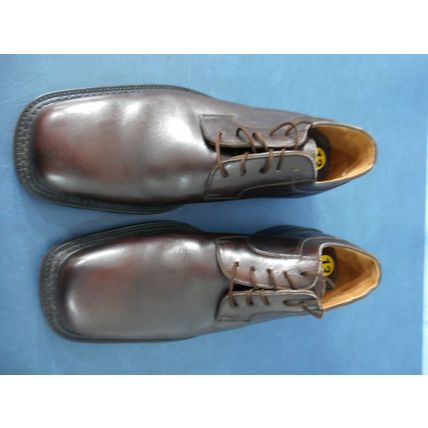 LAZZERI MANIFATTURE OXFORDS MENS DRESS SHOES 13 M BROWN LEATHER ITALY 5226