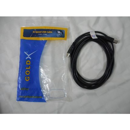 USB Cable High Speed A Male to B Male 10 ft. 3.04m GoldX Products