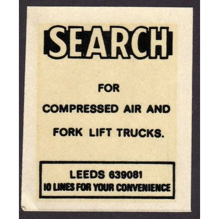1970 Search Compressed Air Fork Lift Trucks Leeds label