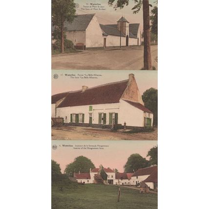 Waterloo Mont Jean Hougoumont La Belle Alliance 3x Farm Postcard s