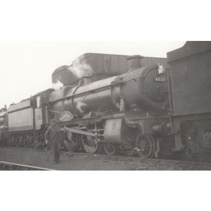 6823 Train At Unidentified Station Vintage Railway Photo