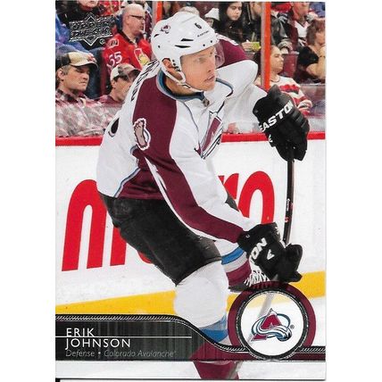 Upper Deck 2014-15 NHL Hockey Trading Card #49 Erik Johnson Jersey #6 Colorado