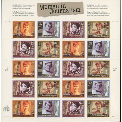 Women in Journalism Sheet of Twenty 37 Cent Postage Stamps Scott 3665-68