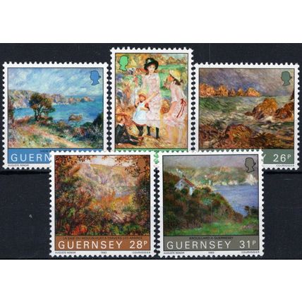 ZAYIX Guernsey 264-268 MNH Artist Renoir Painting Views of Guernsey 021423S159M