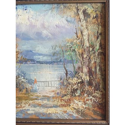 Vintage Original Oil On Canvas Painting Framed Presented by June Hemmings