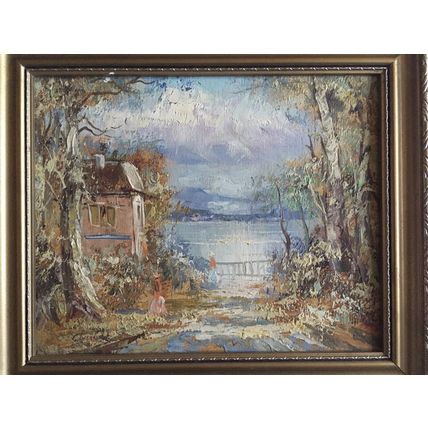 Vintage Original Oil On Canvas Painting Framed Presented by June Hemmings