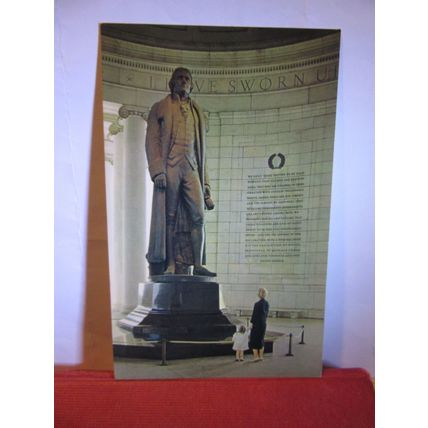 JEFFERSON STATUE, THE JEFFERSON MEMORIAL, WASHINGTON D.C. USA unused postcard. #