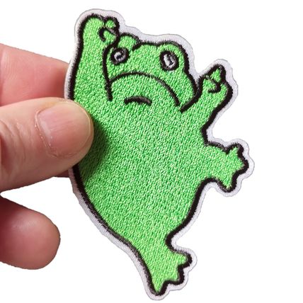 Frog Iron On Patch Badge 6.1X6.8CM Motif Children's Fun Badges Motif Kids P546