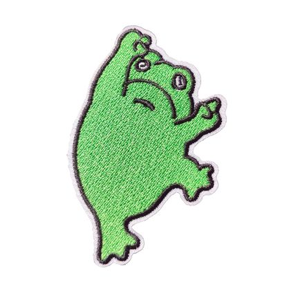 Frog Iron On Patch Badge 6.1X6.8CM Motif Children's Fun Badges Motif Kids P546