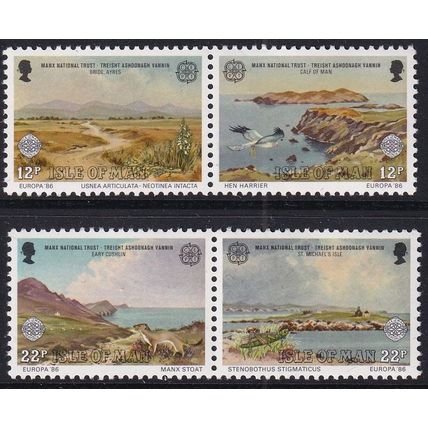 Isle of Man 1986 SG 317-20 UMM Se-tenant Pairs - Europa/CEPT (G-371 (1))