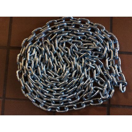 6.5m x 8.5mm Heavy Duty Steel Chain Bright Zinc Plated Welded Security Links