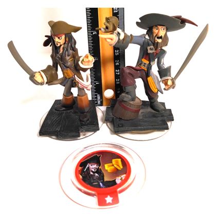 Pirates of the Caribbean (2)Disney Infinity Figures & Jack Sparrow Gold Disc Lot