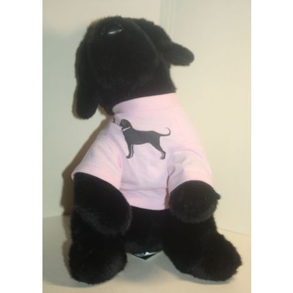 The Black Dog Black Labrador with Pink T-Shirt Martha's Vineyard Plush