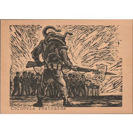 Arturo García Bustos, La Carta de la ONU, 1949 - Taller Gráfica Tarjeta Postal