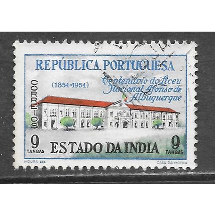 PORTUGAL PORTUGUESE INDIA 1955 100th ALBUQUERQUE LYCEUM BUILDING 9T USED