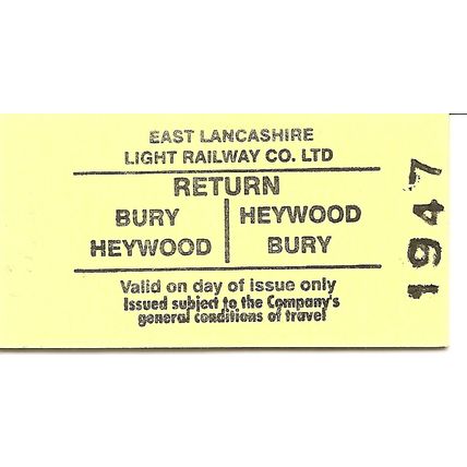 East Lancashire Railway Edmondson Ticket - Heywood to Bury