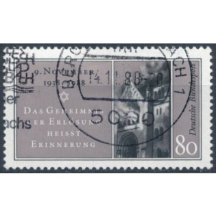 50th Anniv of Kristalnacht - West Germany 1988 - F H - MiNr 1389