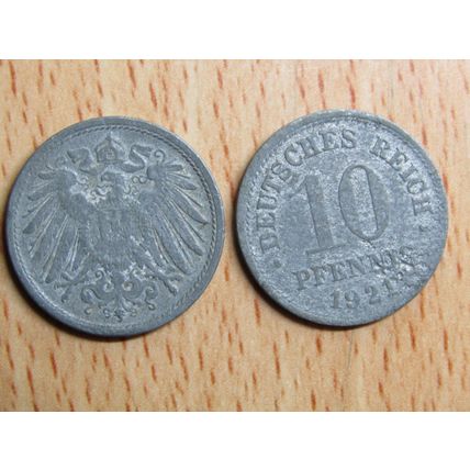 1921 10 Pfennig Germany Weimar Coin