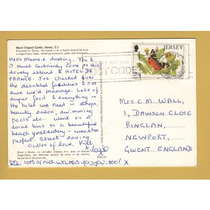Mount Orgueil Castle - Postally Used - Jersey 10 August 1991 Postmark