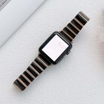 Ceramic One-bead Steel Strap Watchband For Apple Watch Series, 7 41mm / 6&SE&5&4