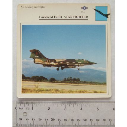 F-104 Starfighter - USA - Air Defense Interceptor - Collectors Club Card