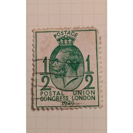 British Postage Stamp - 1929 1/2p Postal Union Congress London, Used Hinged