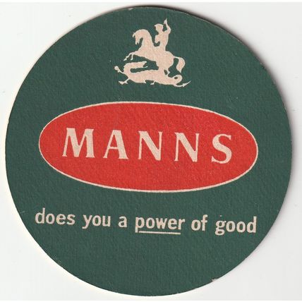 BEER MAT - MANNS BREWERY - DOES YOU A POWER OF GOOD - (Cat No 011) - (1964)